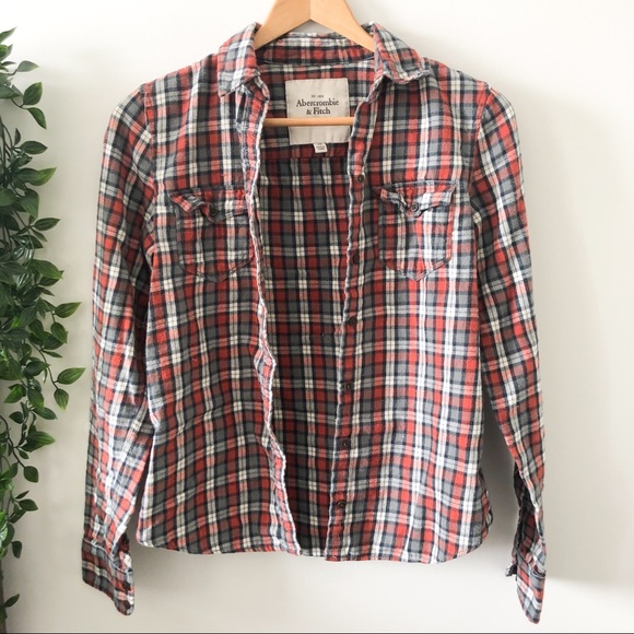 Abercrombie & Fitch Tops - ❌SOLD❌ ⭐️3/$25 Orange Flannel